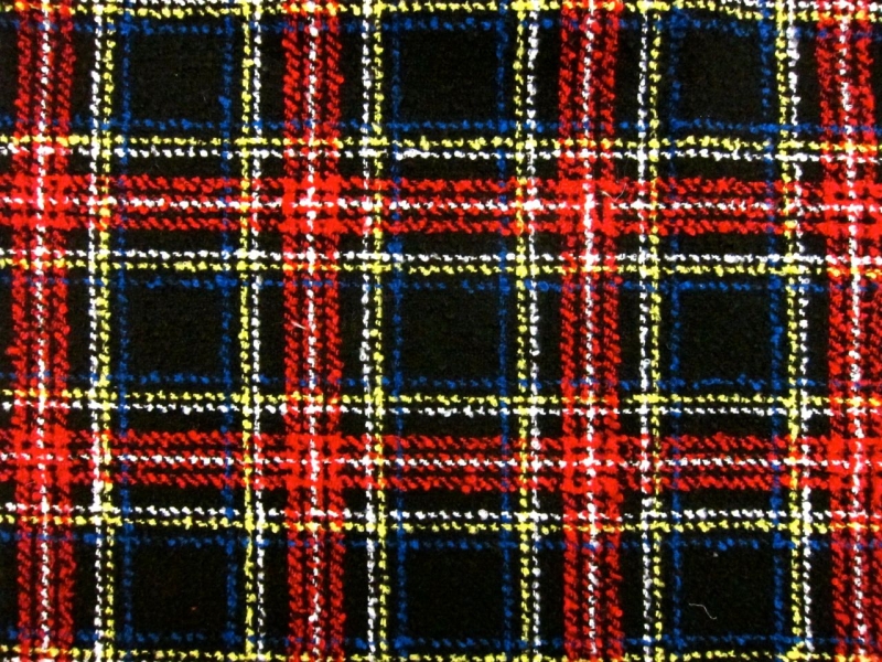 Poly Blend Tartan Bouclé0
