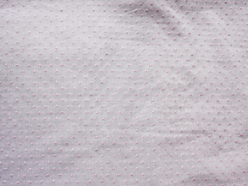 Cotton Voile Embroidery (Pink Dots)1