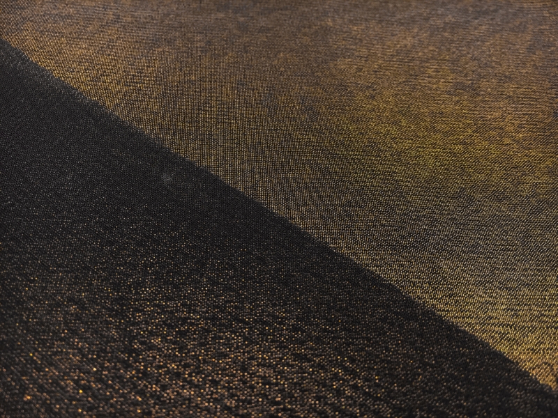 Microfiber Gold Metallic Chiffon in Black1