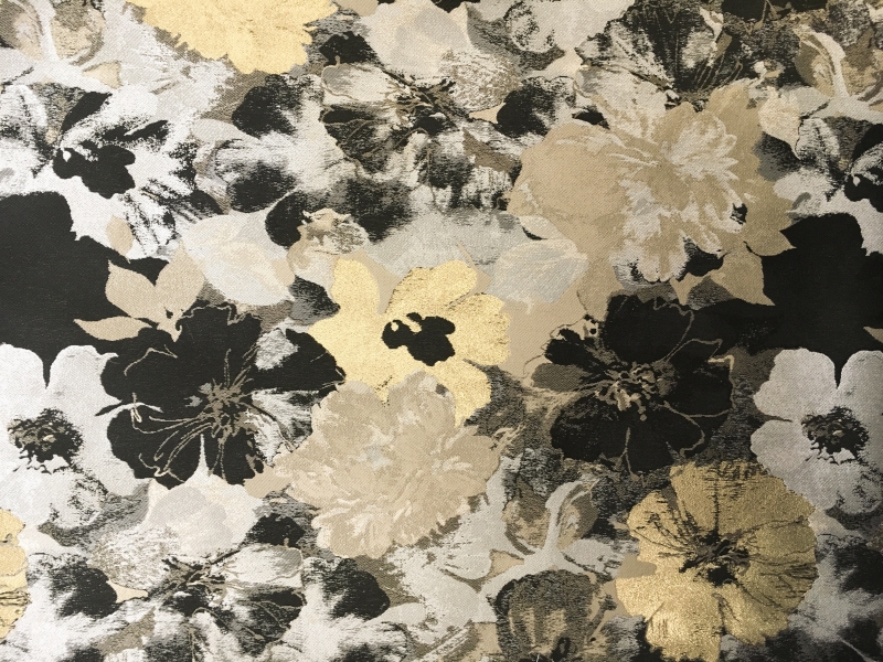 Metallic Jacquard Brocade with Florals 0