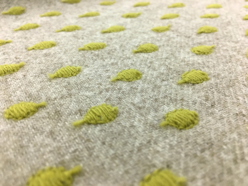 Cotton Wool Flannel With Embroidered Dots2