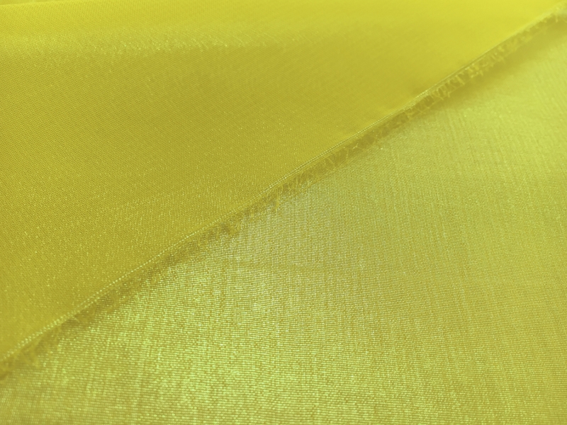 Microfiber Gold Metallic Chiffon in Chartreuse 1