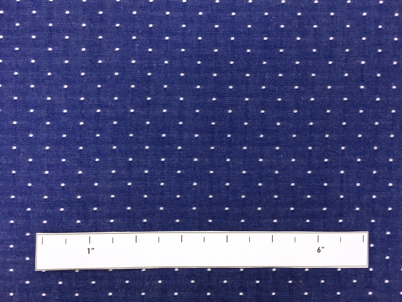 Cotton Chambray Dots In Royal1