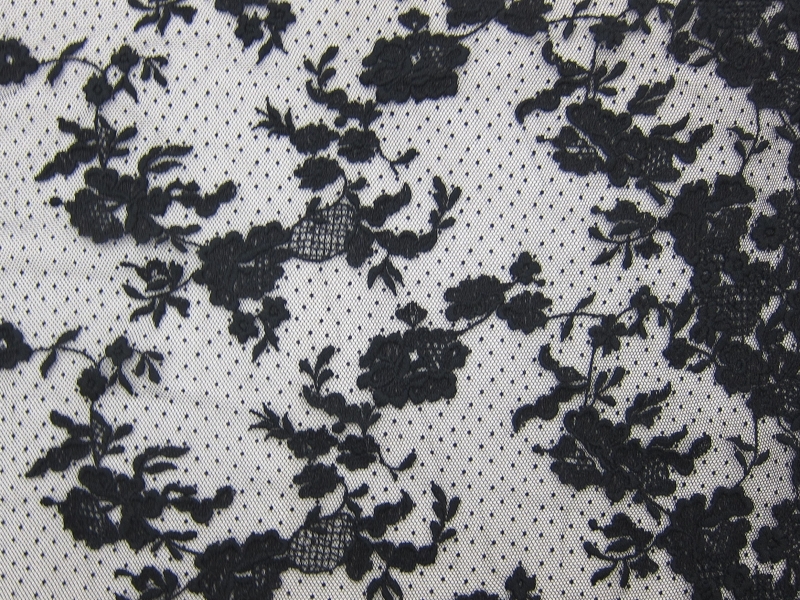 Embroidered Cotton Point D'Esprit0