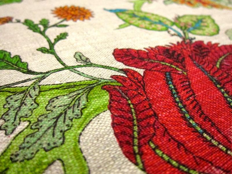 Linen Upholstery Floral Print2
