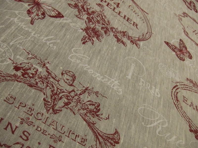 Linen Upholstery Parisian Print2