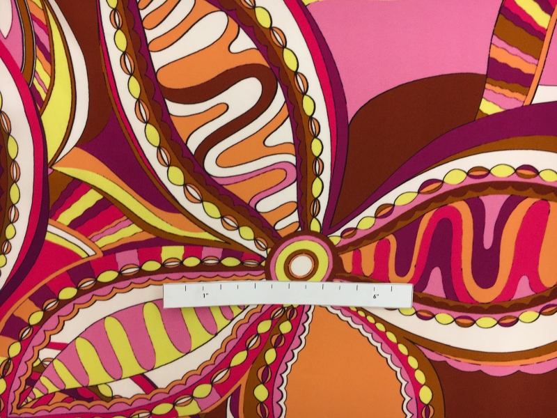 Printed 4Ply Crepe with Large Vibrant Abstract Flowers1