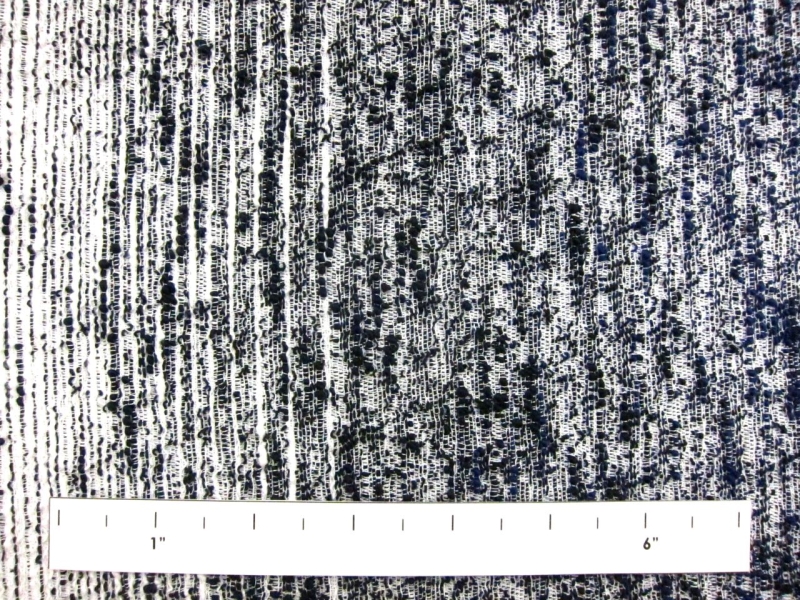 Stretch Cotton Blend Tweed (in Black/Navy)1