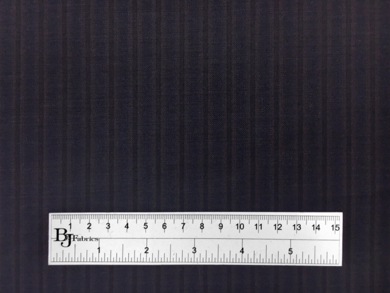 Italian Wool 140s Striped Suiting in Navy3