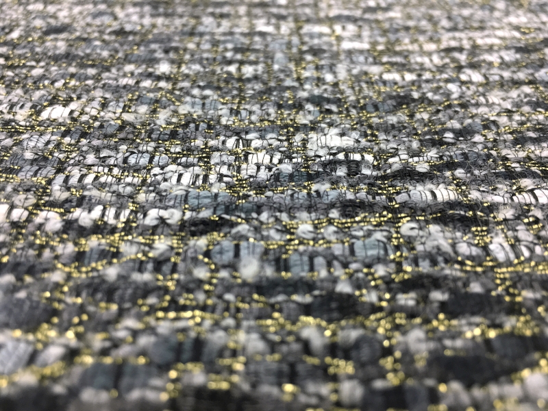 Viscose Cotton  Lurex Tweed in Greys and Gold0