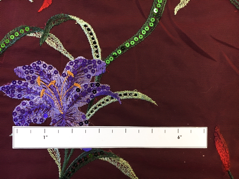 Embroidered Floral Degrade with Sequins on Tulle1