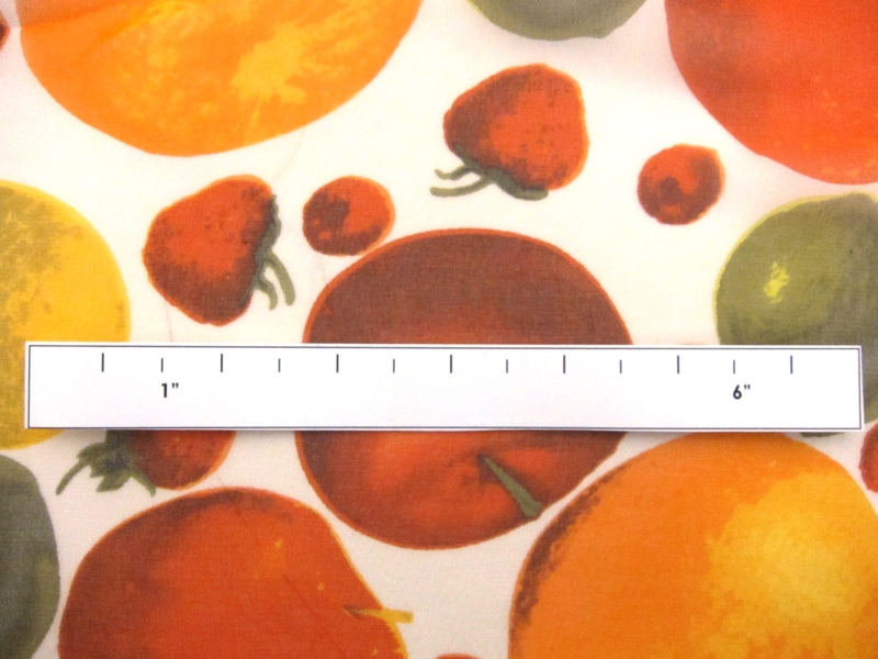Printed Silk Chiffon with Vibrant Fruits1