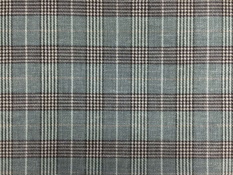 Italian Silk Linen Wool Blend Plaid in Sage0