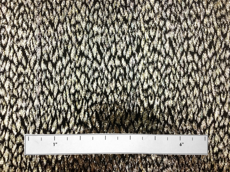 Silk Lurex Panne Velvet with Animal Print in Black and Gold1