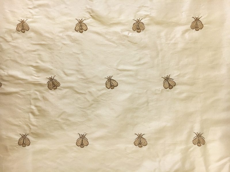 Silk Shantung with Embroidered Moths0
