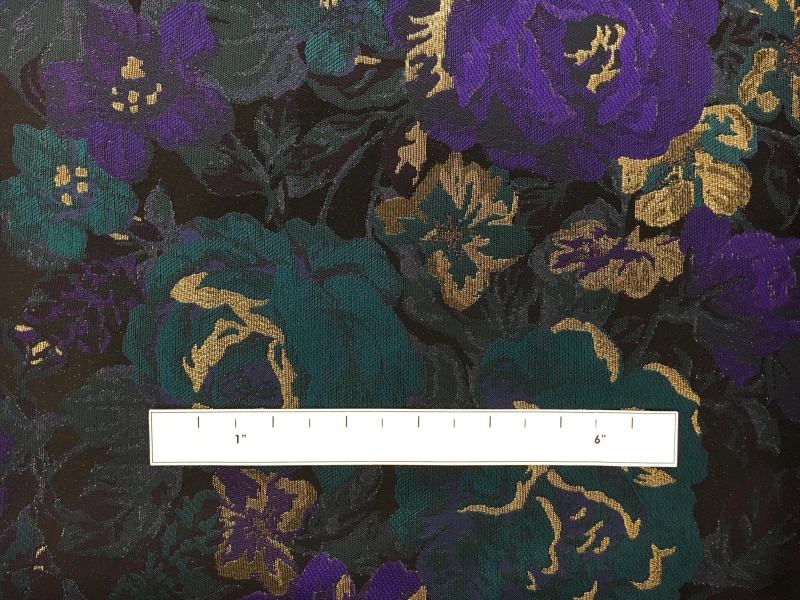 Metallic Brocade with Roses and Floral Motifs1