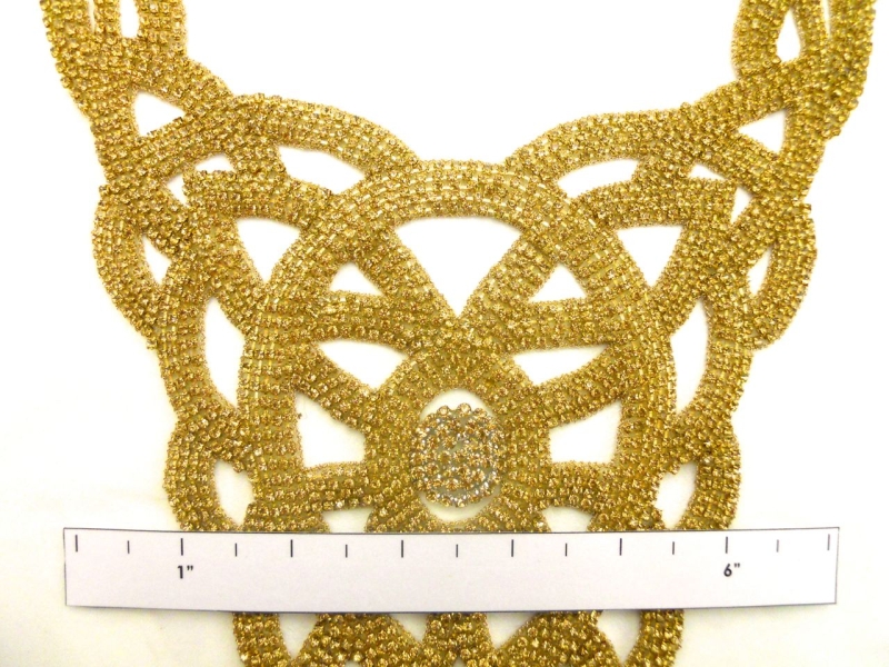 Bridget Gold Crystal Beaded Tulle Bodice1