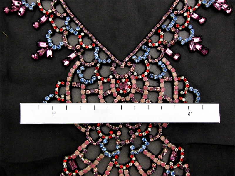 Celine Beaded Crystal Bodice on Black Silk Organza 1