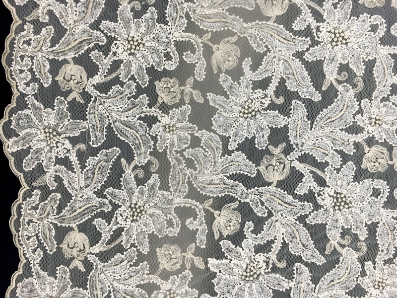 Beaded and Sequined Tulle with Metallic Embroidery0