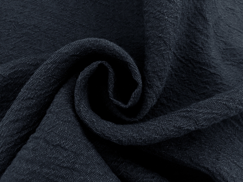 Crinkled Linen Gauze in Indigo1