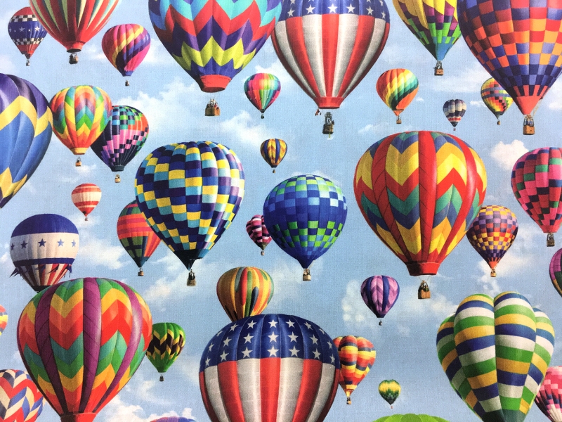 Hot Air Balloons Printed Cotton0