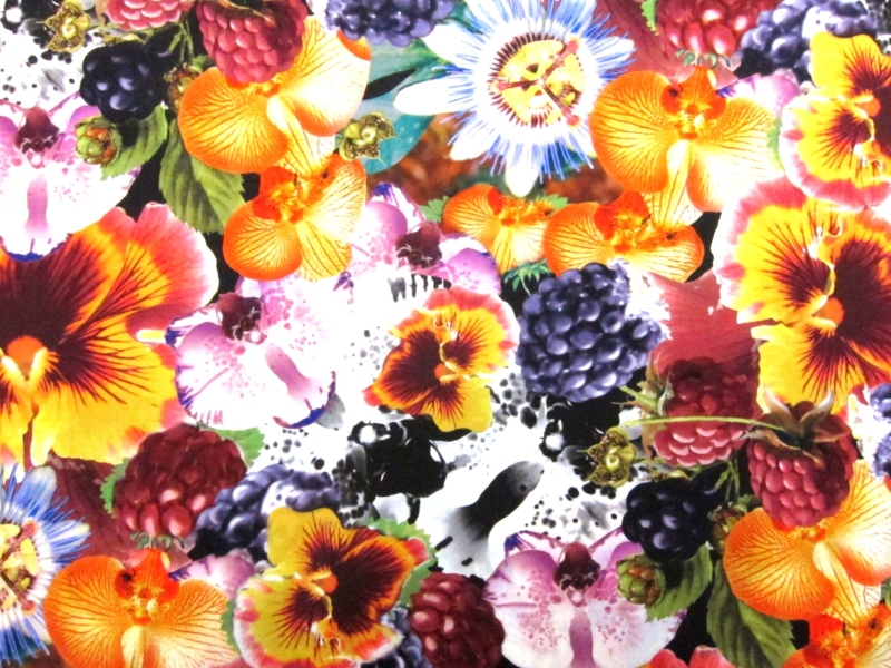 REDUCED Printed Silk Charmeuse0