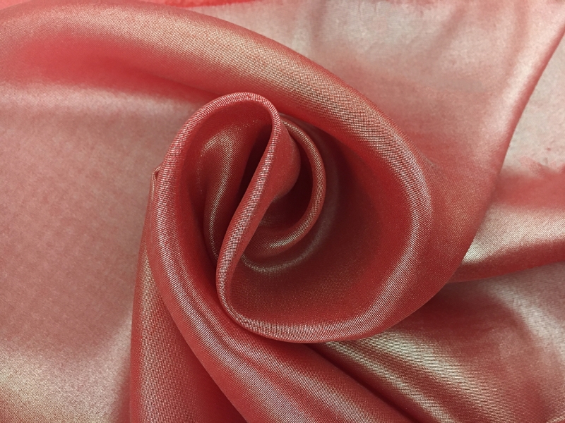 Microfiber Silver Metallic Chiffon in Red0