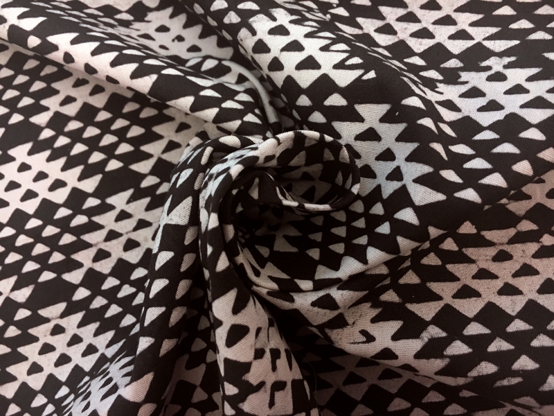 Cotton Batik with Triangles Pattern in Bison1