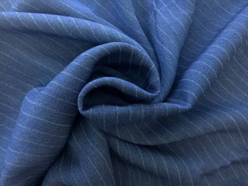 Rayon Denim Stripe in Medium Blue1