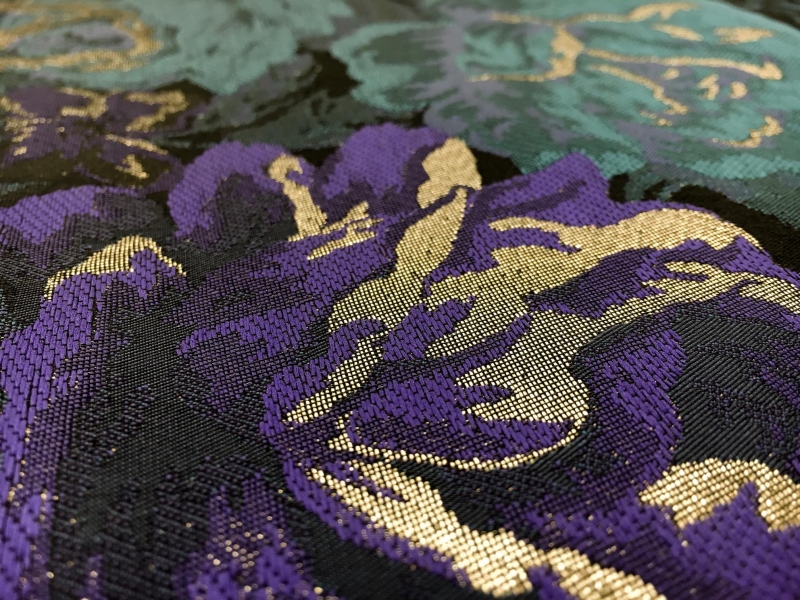 Metallic Brocade with Roses and Floral Motifs2