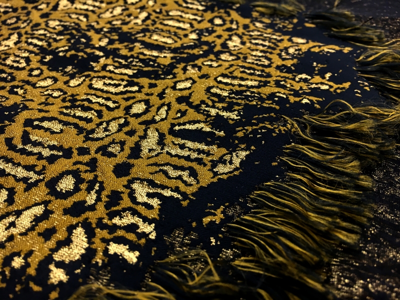 Silk Blend Metallic Cloqué with Large Abstract Shapes2