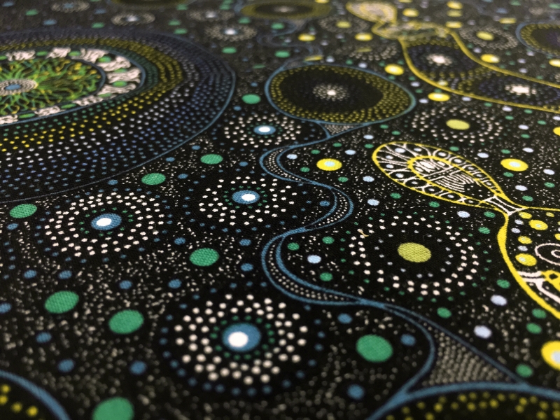 Australian Cotton Print With Aboriginal Motif 2