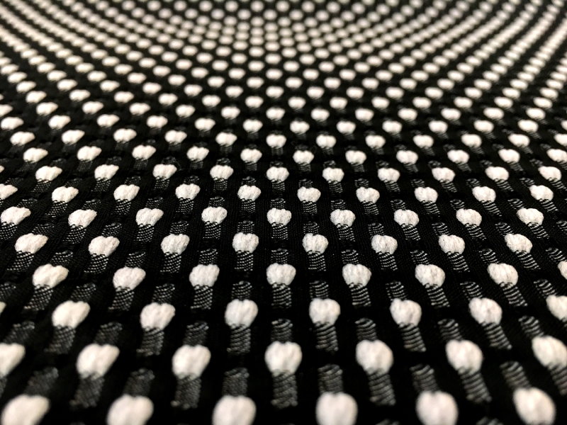 Polyester Swiss Dot Brocade with White Dots0