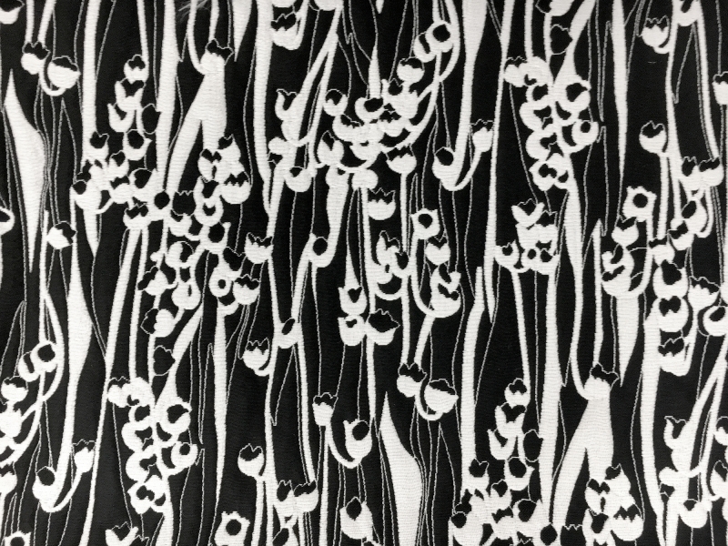 Polyester Nylon and Cotton Blend Brocade with Blossoms0