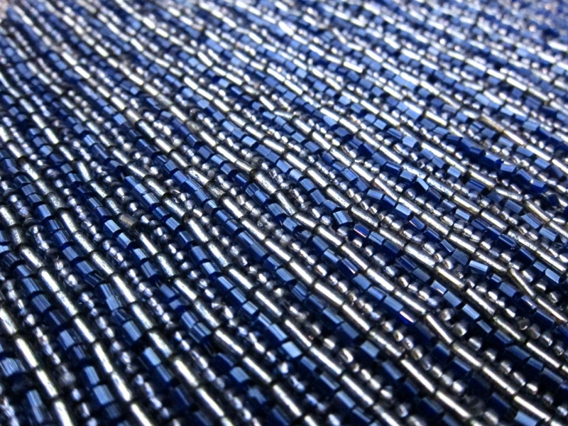 Suzanne Royal Bugle Bead Embroidered Tulle Bodice 2