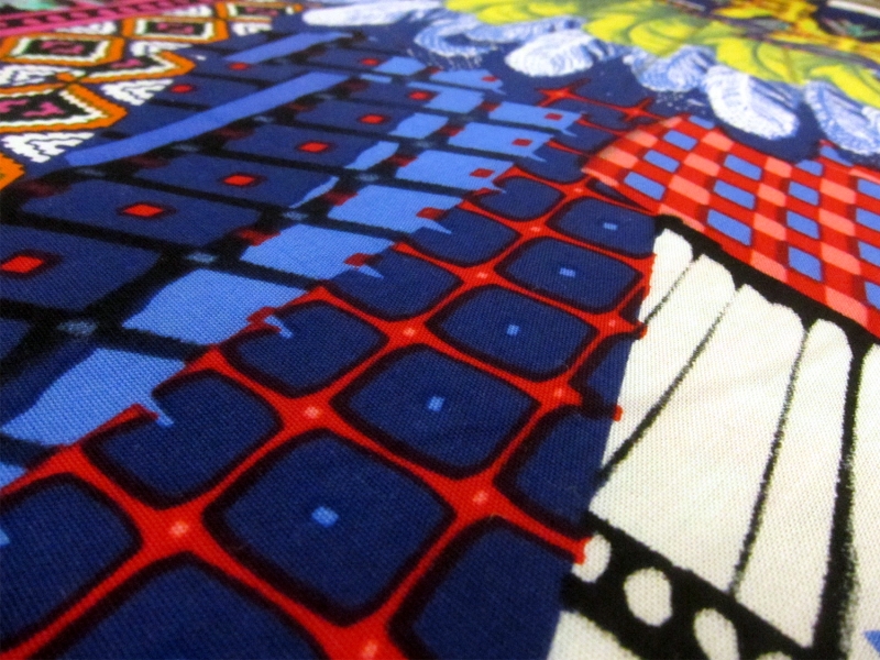 Viscose Decorative Collage Print2