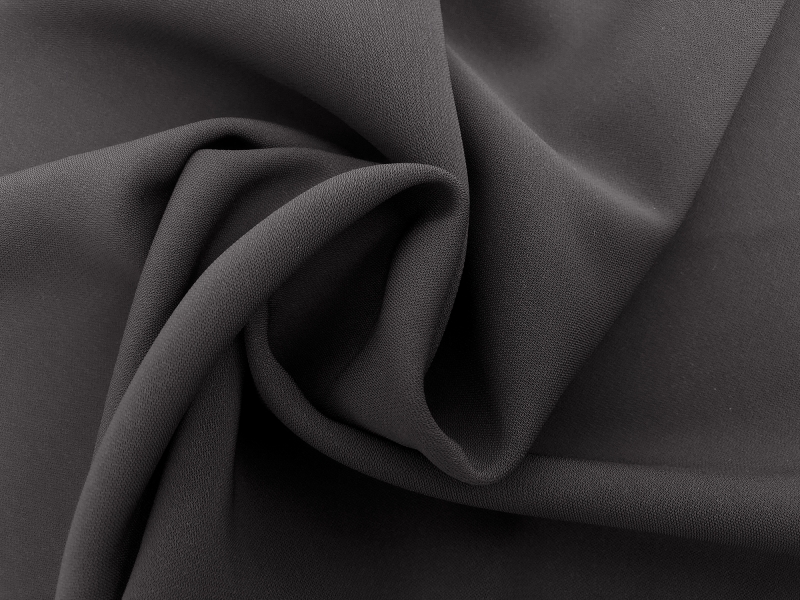 Polyester and Spandex Stretch Crepe in Charcoal1