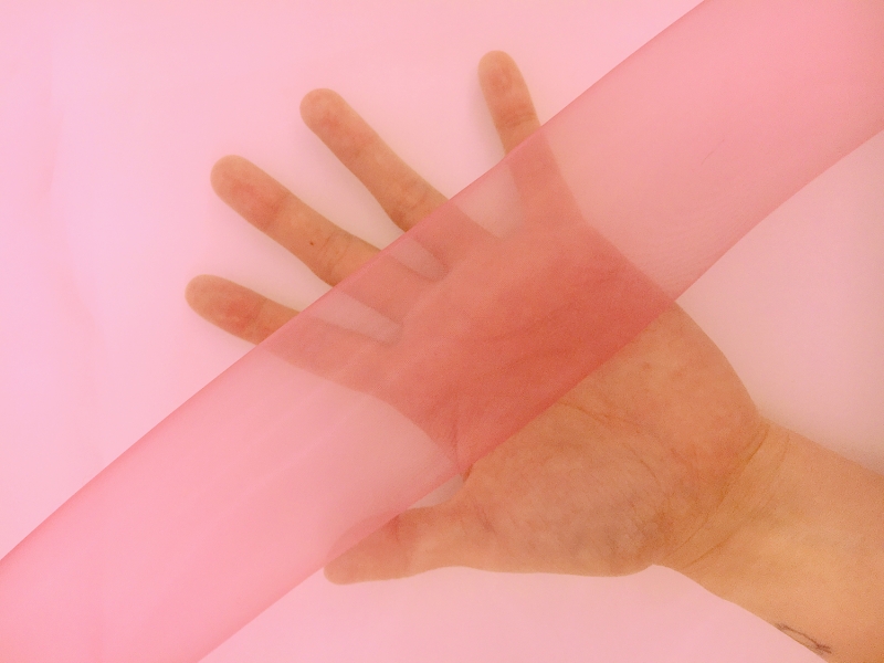 Japanese Polyester Extra Fine Organza in Watermelon1