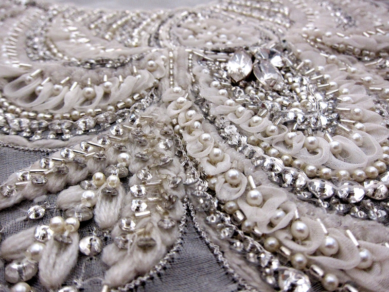 Jasmine White Beaded and Embroidered Silk Organza Bodice2