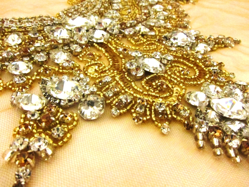 Emma Gold Crystal Embroidered Tulle Bodice2