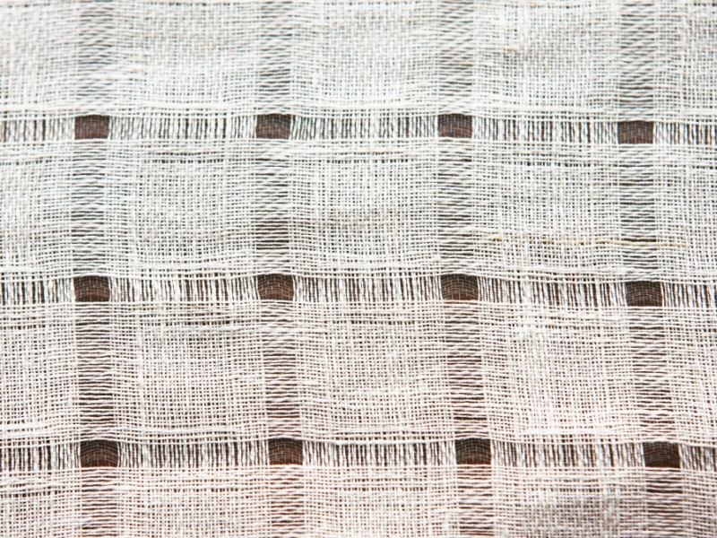 Linen Nylon Novelty Plaid Ecru2