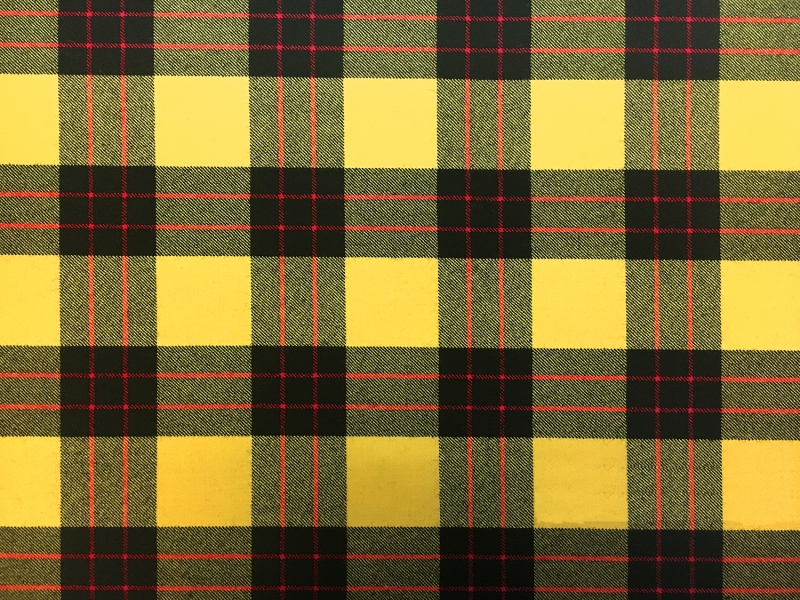Italian Virgin Wool Tartan Plaid in Yellow and Black0