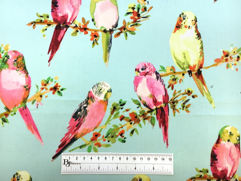 Cotton Twill Parakeets Print3