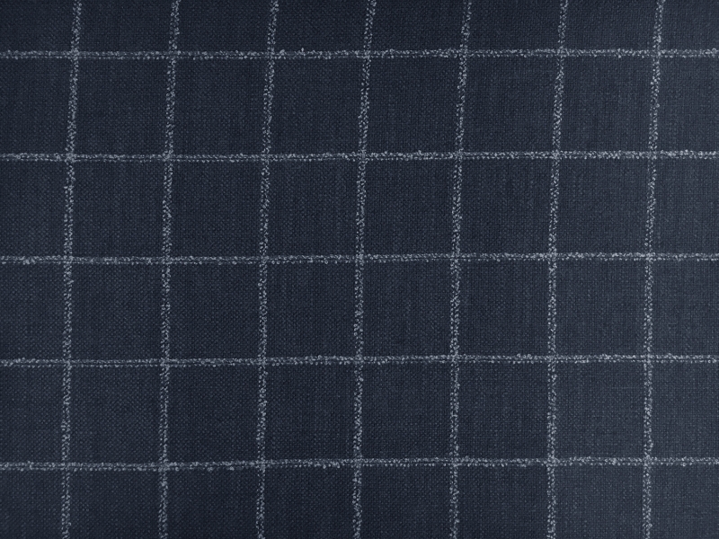 Italian Silk Linen Wool Blend Window Pane in Navy0