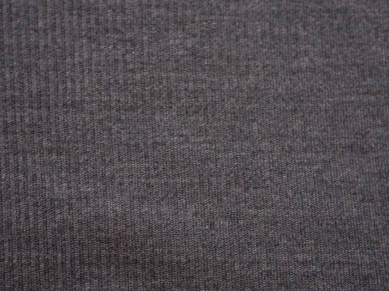 Virgin Wool Rib Knit in Heather Medium Grey0
