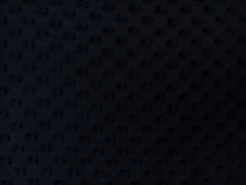 Silk and Cotton Swiss Dot Chiffon in Navy1