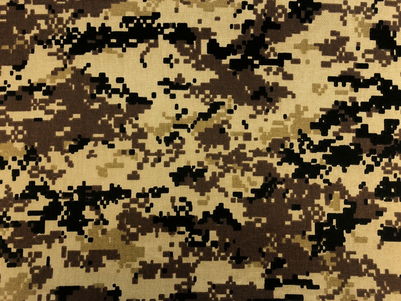 Khaki Pixel Camouflage Cotton Twill0