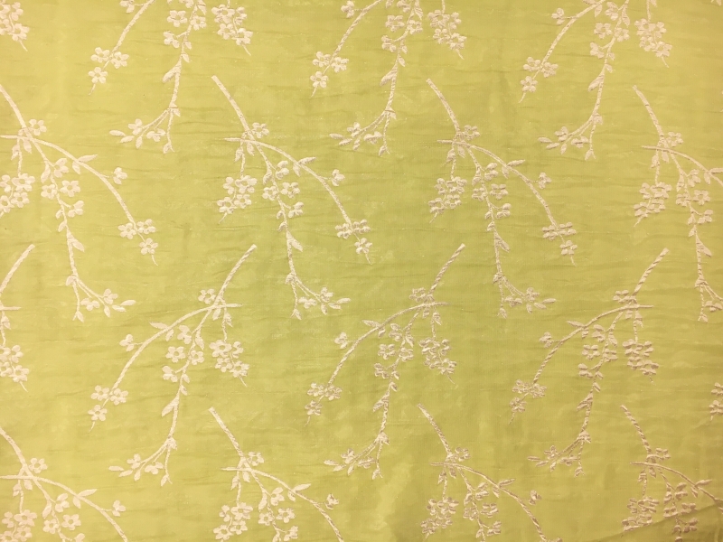 Metallic Double Layer Jacquard with Gold Floral Branches0