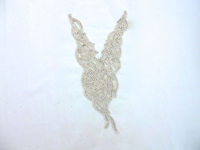 Ondine White Pearl and Crystal Beaded Bodice0