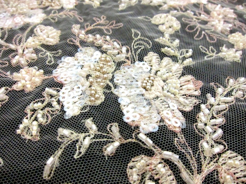 Beaded and Sequined Embroidered Illusion 2